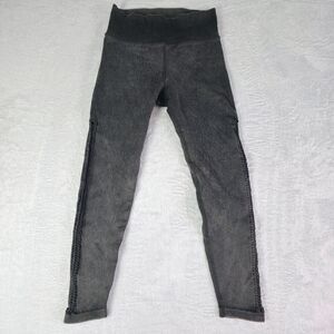 Aerie Offline 7/8 Ribbed High Rise Seamless Leggings Side Braided Sz S Gray BlK